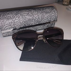 JIMMY CHOO ESTELLE Cat Eye Rose Lace Sunglasses